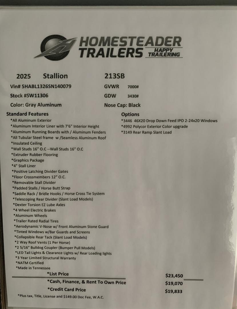 2025 HOMESTEADER STALLION 213SB 2 HORSE SLANT LOAD - Image 22